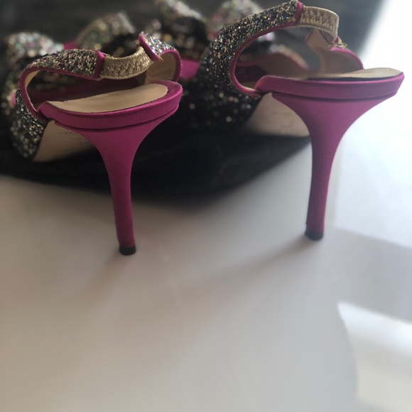 Kate Spade Charm Glitter Bow Slingback Heels - Picture 4 of 4